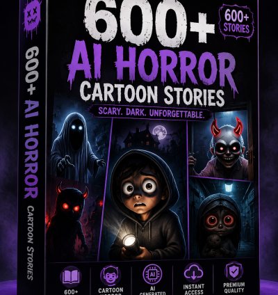 600+ AI Horror Cartoon Stories 👻